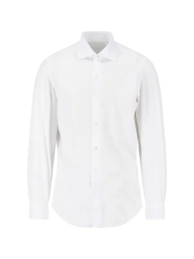 Finamore 1925 Regular Fit Long Sleeve Button Down Shirt In White
