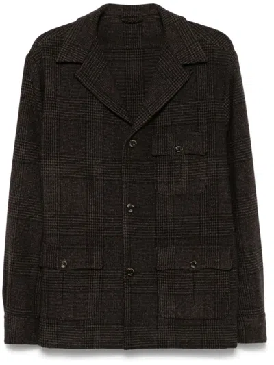 Finamore 1925 Dark Single-breasted Brown Blazer