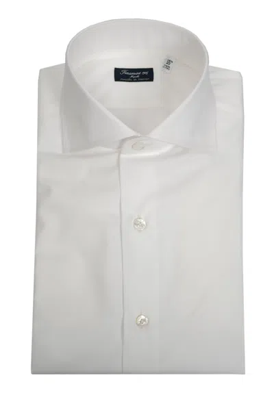Finamore 1925 Double-twisted Cotton Poplin Tailored Shirt Napoli Line In White