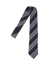 Finamore 1925 Diagonal Striped Ties Slim Shape In Blue