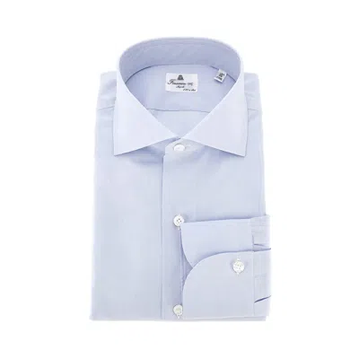 Finamore 1925 Finamore 170 Two-ply Cotton Poplin Shirt In Blue