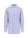 Finamore 1925 Finamore Blue Cotton Striped 1925 Button-up Shirt In Blue