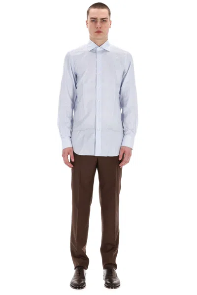 Finamore 1925 Finamore Classic Mini Shirt For Men In Blue