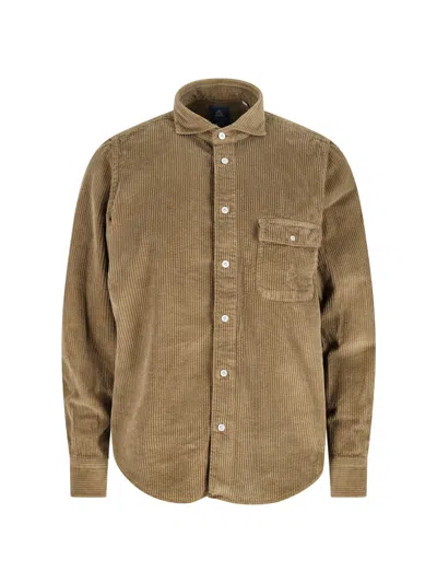 Finamore 1925 Finamore Corduroy Button-up Shirt In Brown