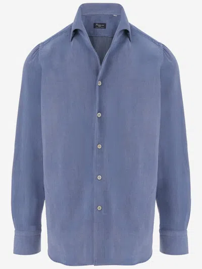 Finamore 1925 Finamore Cotton Blend Shirt In Blue