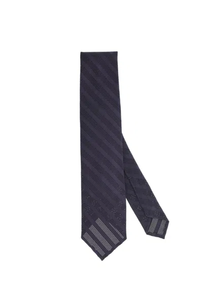 Finamore 1925 Finamore Elegant Men's Mini Tie For All Seasons In Blue