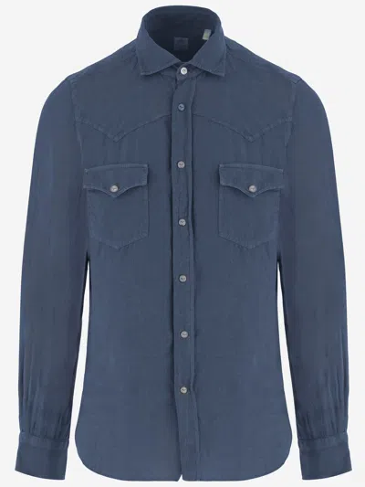 Finamore 1925 Finamore Linen Shirt In Blue