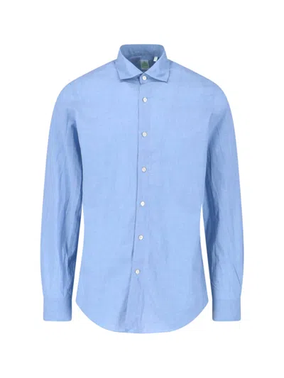 Finamore 1925 Finamore Men's 100% Cotton Button-up Shirt In Blue