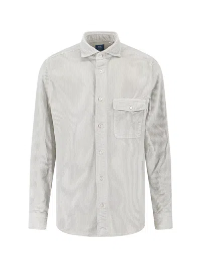 Finamore 1925 Finamore Men's 100% Cotton Poplin Shirt In Gray
