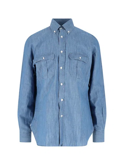 Finamore 1925 Finamore Men's Denim Button-down Shirt In Blue