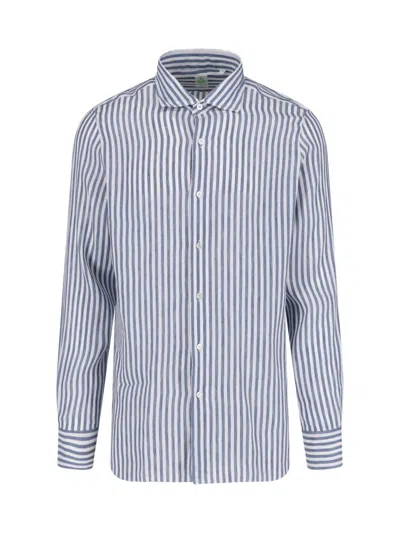 Finamore 1925 Finamore Men's Linen-lyocell Shirt In Blue
