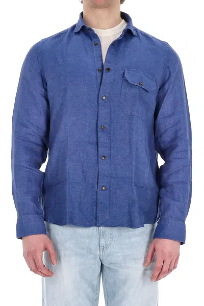 Finamore 1925 Finamore Mini Casual Shirt For Men In Blue