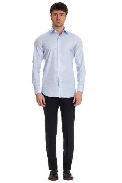 Finamore 1925 Finamore Mini Milano Dress Shirt For Men In Blue