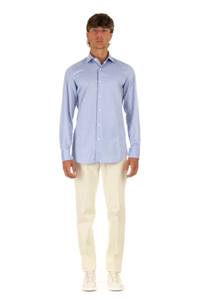 Finamore 1925 Finamore Mini Stylish Long-sleeve Shirt For Men - Fw23 Collection In Blue