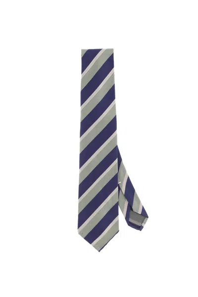 Finamore 1925 Finamore Multicolor Patterned Tie For Men In Blue