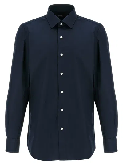 Finamore 1925 Napoli Shirt Button Down Collar Long Sleeves In Black