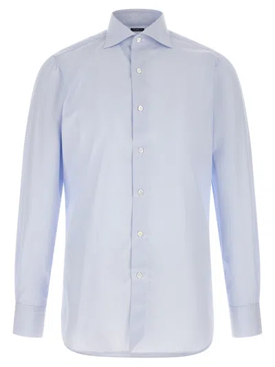 Finamore 1925 Cotton Napoli Shirt In Blue