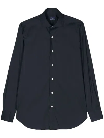 Finamore 1925 Finamore Regular Fit Cotton Shirt In Blue
