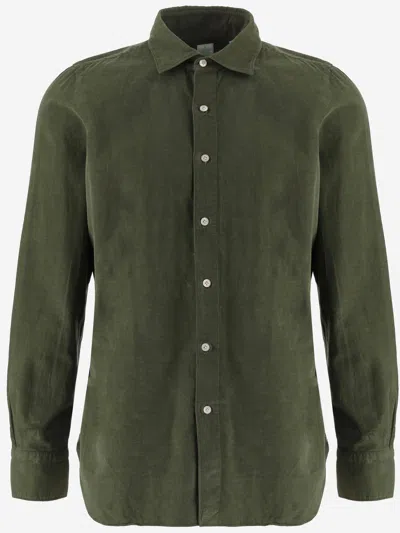 Finamore 1925 Finamore Ribbed Cotton Shirt In Green