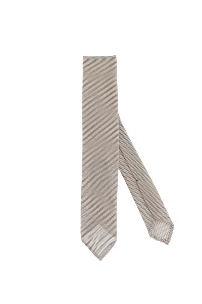 Finamore 1925 Finamore Sophisticated Mini Tie For Men In Brown