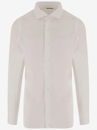 Finamore 1925 Finamore Stretch Cotton Blend Shirt In White