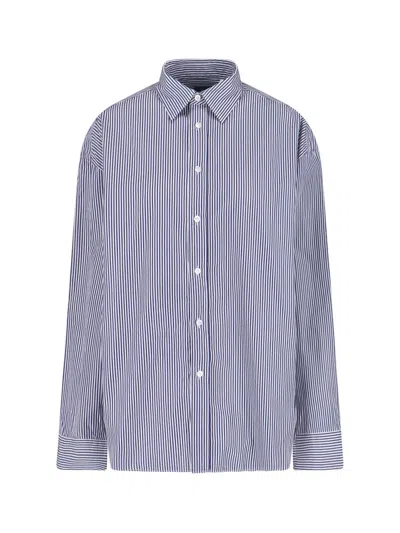 Finamore 1925 Finamore Striped Button-up Shirt In Purple