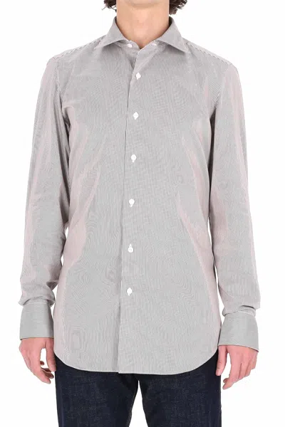 Finamore 1925 Finamore Stylish Mini Button-down Shirt For Men - Fw25 Collection In Gray