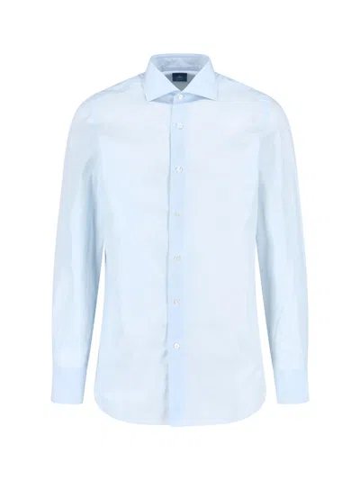 Finamore 1925 Finamore Tailored 100% Cotton Button-down Shirt In Blue