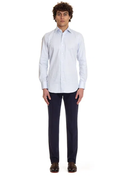Finamore 1925 Finamore Tailored Mini Shirt For The Modern Man In Blue
