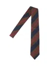 Finamore 1925 Diagonal Striped Ties Traditional Shape In Brown