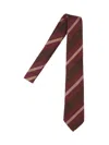 Finamore 1925 Striped Ties In Textured Fabric In Brown