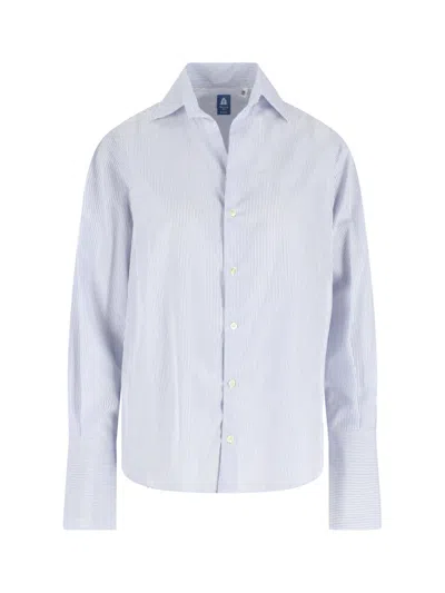 Finamore 1925 Finamore Women's 100% Cotton Button-down Shirt In Blue