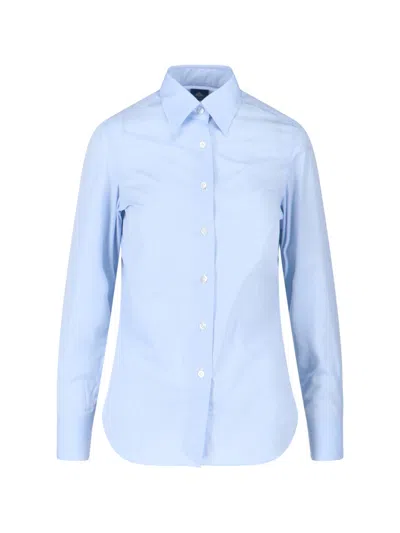 Finamore 1925 Finamore Women's 100% Cotton Button-up Shirt In Blue