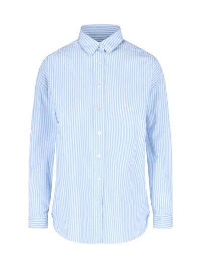 Finamore 1925 'grace' Striped Shirt In Light Blue