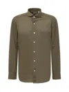 Finamore 1925 Green Regular Solid Shirt In Green