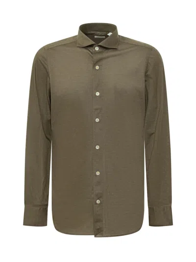 Finamore 1925 Green Regular Solid Shirt