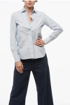 Finamore 1925 Hairline Patterned Popeline Shirt With Standard Collar In Multi