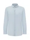 Finamore 1925 Light Blue Regular Solid Shirt In Blue