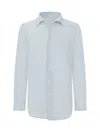 Finamore 1925 Light Blue Regular Solid Shirt In Blue