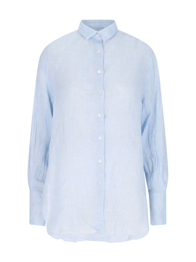 Finamore 1925 Linen Shirt In Light Blue