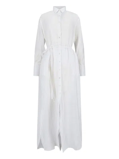 Finamore 1925 Long Linen Dress In White