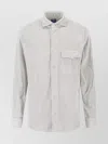 Finamore 1925 Minimalist Grey Shirt With Button-down Front And Long Sleeves In Neutral