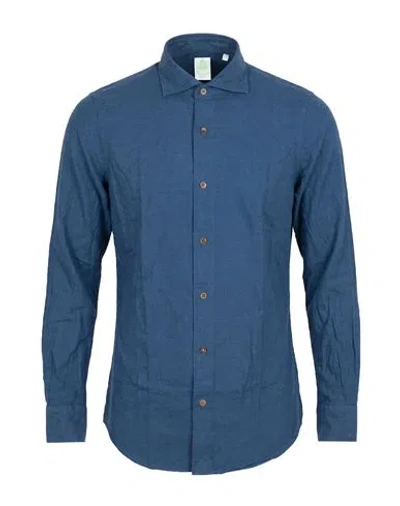 Finamore 1925 Man Shirt Blue Size 15 Cotton