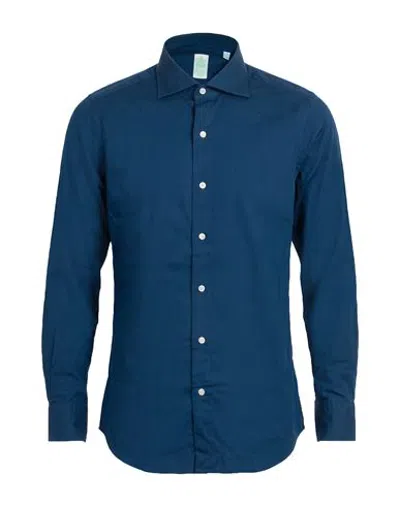 Finamore 1925 Man Shirt Blue Size 15 ¾ Cotton, Lyocell