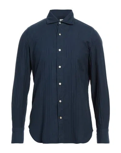 Finamore 1925 Man Shirt Blue Size 16 Cotton