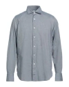 Finamore 1925 Man Shirt Blue Size 17 Cotton In Gray