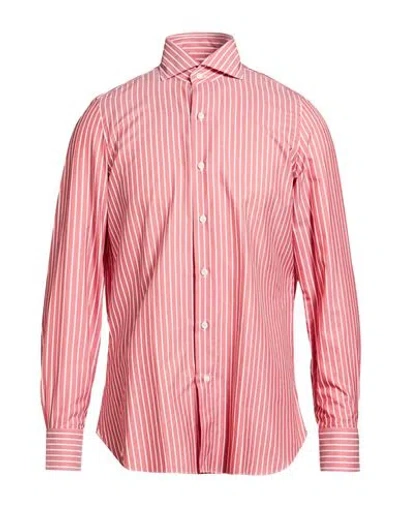 Finamore 1925 Man Shirt Brick Size 15 ¾ Cotton In Red