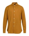 Finamore 1925 Man Shirt Brown Size 16 Cotton, Cashmere In Brown