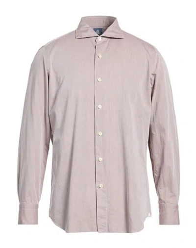 Finamore 1925 Man Shirt Burgundy Size 15 ¾ Cotton In Pink