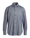 Finamore 1925 Man Shirt Charcoal Size L Cotton In Gray